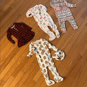 Posh Peanut Caden Lane Spearmint Love 6-12 Months Holiday Christmas Bundle